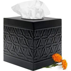 Black square tissue box cover metal tissue holder bathroom bedroom home decor
